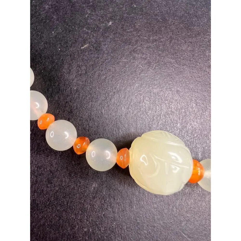 NEW serpentine and carnelian necklace with sterling silver clasp